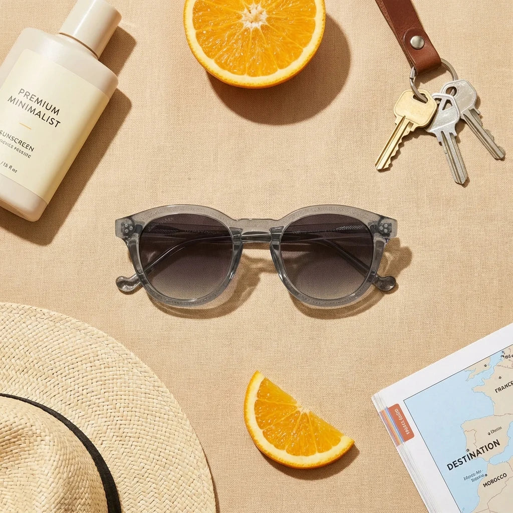 Lentes sol Lenga polarizados UV400 bio-acetato Gris flat lay summer essentials accesorios playa Bonoboss #editorial_detail2 #color_gris