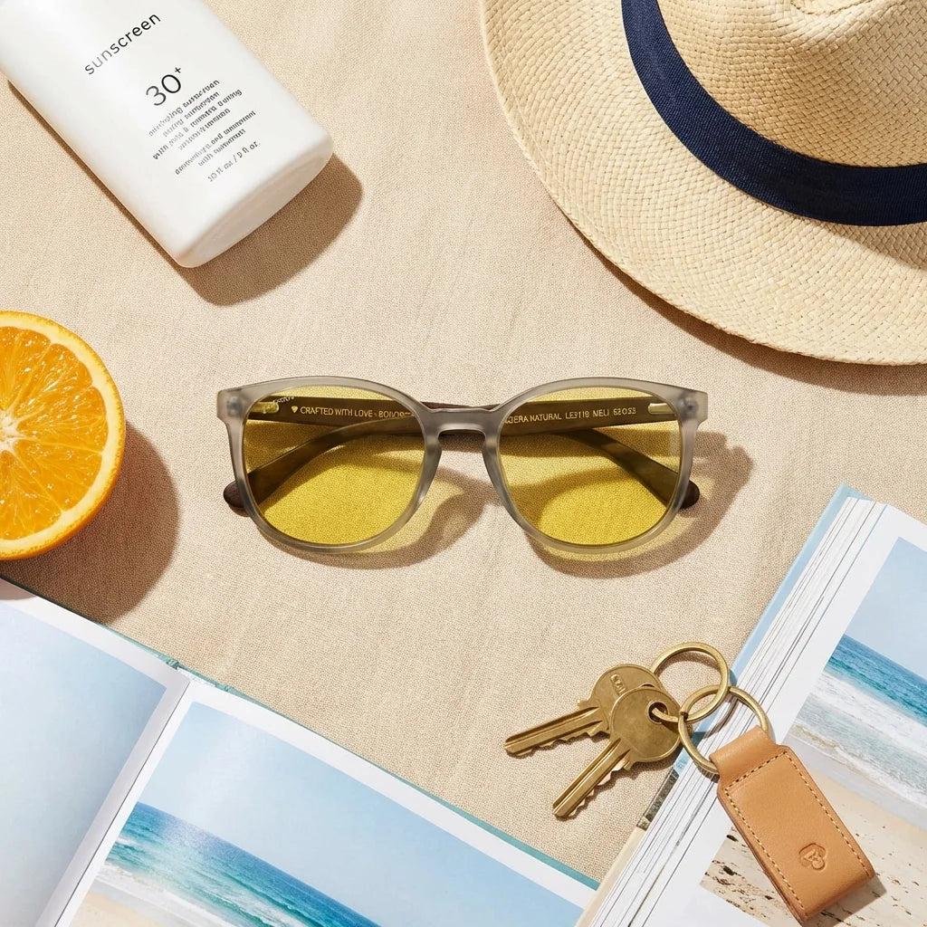 Lentes sol Meli TSP polarizados bio-acetato TSP biodegradable amarillo composicion summer essentials Bonoboss #editorial_detail2 #color_amarillo