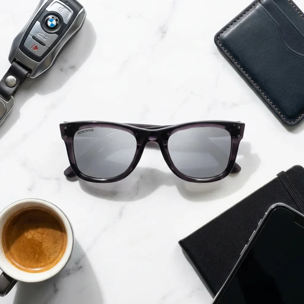 Lenses sun acacia reverse polarized UV400 wood zebrawood mirrored gray front view dramatica iluminacion premium bonoboss #editorial_detail1 #color_espejado-gris
