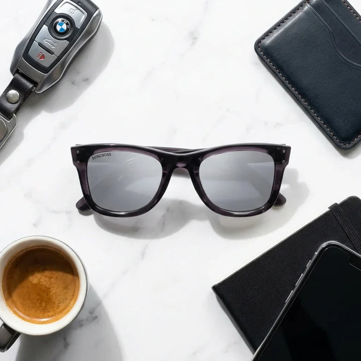 Lenses sun acacia reverse polarized UV400 wood zebrawood mirrored gray front view dramatica iluminacion premium bonoboss #editorial_detail1 #color_espejado-gris