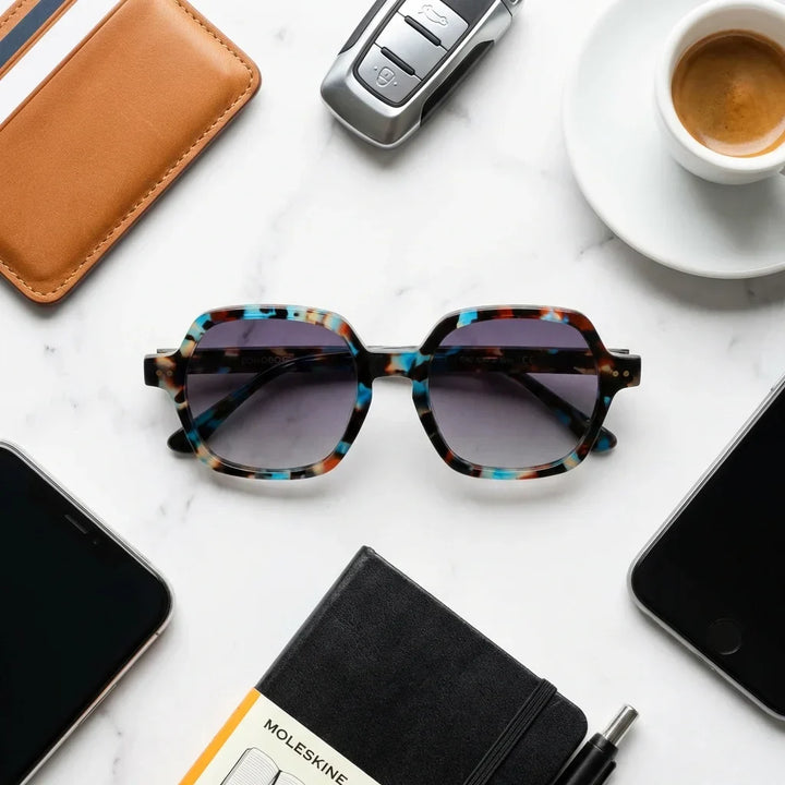 Lenses sun canarias polarized UV400 bio-acetate blue urban composition kit city accessories bonoboss #editorial_detail2 #color_azul