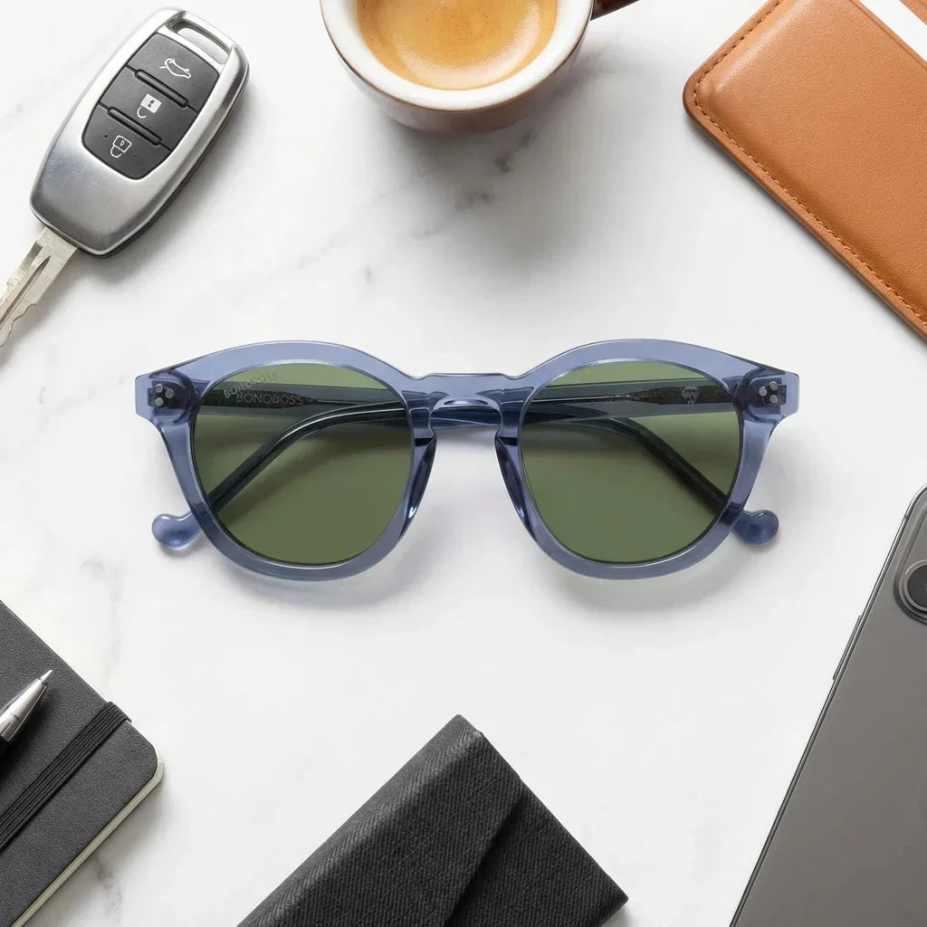 Lentes sol Lenga polarizados UV400 bio-acetato Azul composicion urban kit accesorios ciudad Bonoboss #editorial_detail2 #color_azul