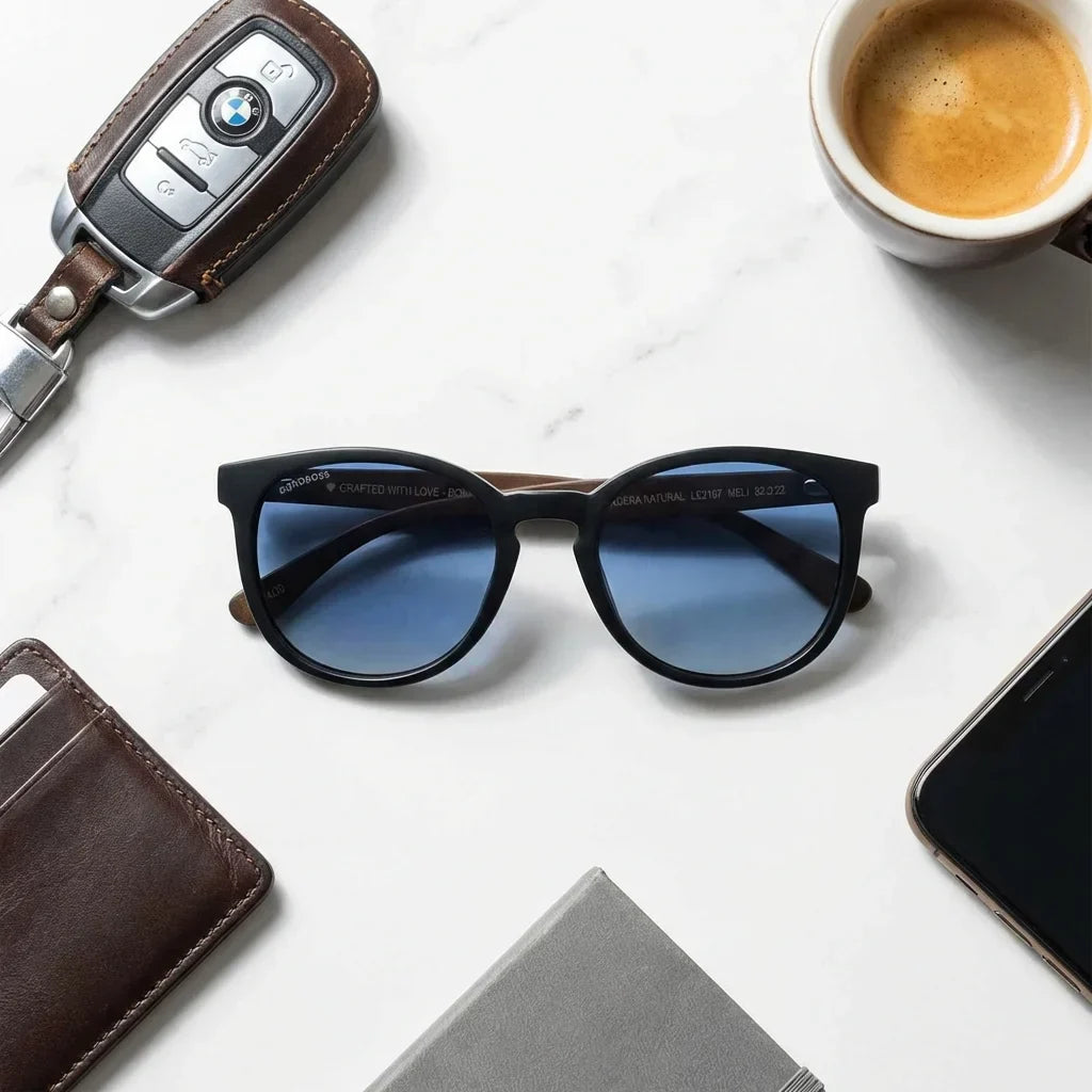 Lentes sol Meli Dark polarizados bio-acetato Degrade Azul composicion urban kit accesorios premium Bonoboss #editorial_detail2 #color_degrade-azul