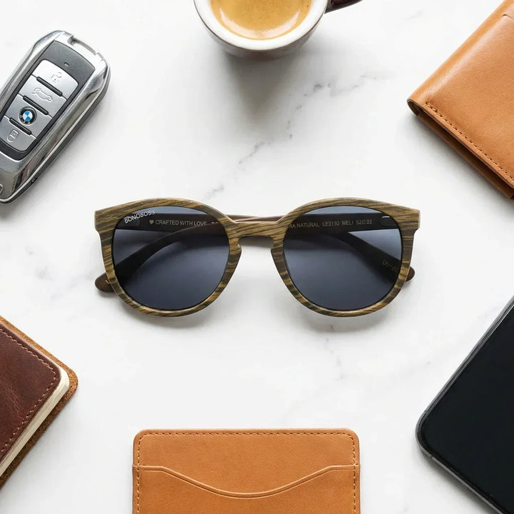 Lenses sun meli ebony polarized wood ebony polarized black urban composition accessories kit premium bonoboss #editorial_detail2 #color_negro