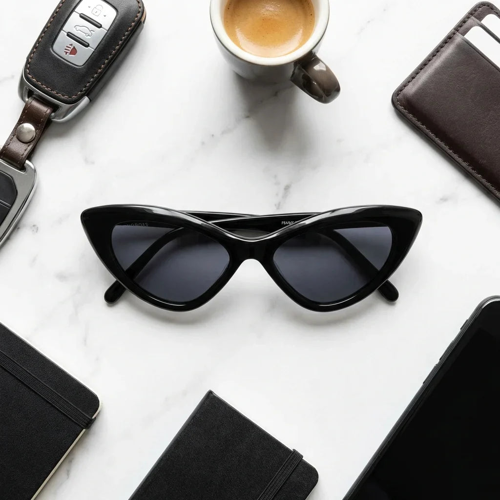 Lenses sun femme black polarized UV400 bio-acetate black urban composition kit city accessories bonoboss #editorial_detail2 #color_negro