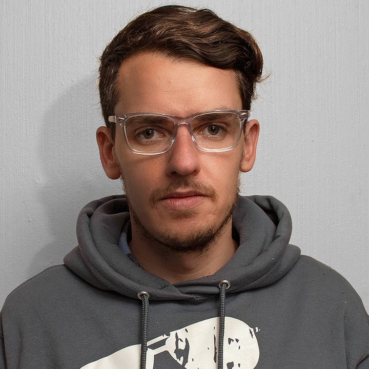 Optical frames clear for round face with wooden temples for men and women Bonoboss #color_transparente