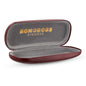 estuche almeja para anteojos gafas lentes opticos de lectura tipo almeja duro distribuidor mayorista color burdeo con microfibra interior gris bonoboss #color_burdeo