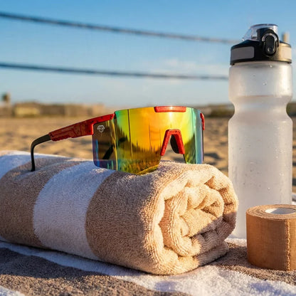 Bonoboss Santiago Rojo - Detalle lentes deportivos contexto #editorial_detail2 #color_rojo