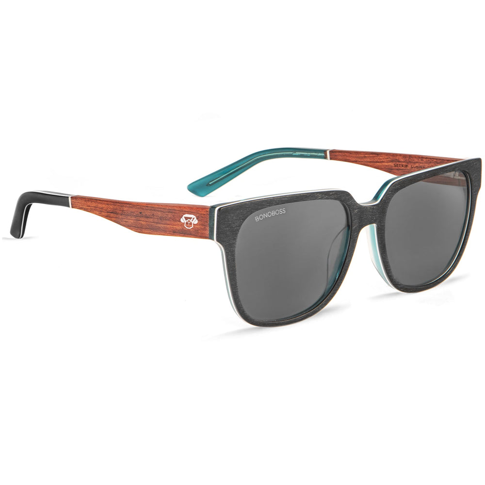 Sunglasses polarized for men and women with anti-reflective interno and wooden temples natural sustainables Bonoboss #color_rosal