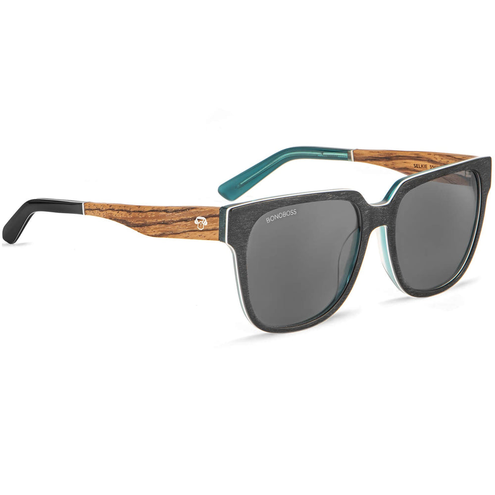 Sunglasses polarized for men and women with anti-reflective interno and wooden temples natural sustainables Bonoboss #color_zebrano