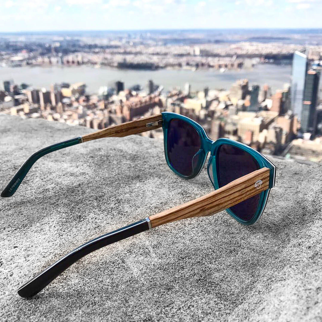 Sunglasses polarized for men and women with anti-reflective interno and wooden temples natural sustainables Bonoboss #color_zebrano