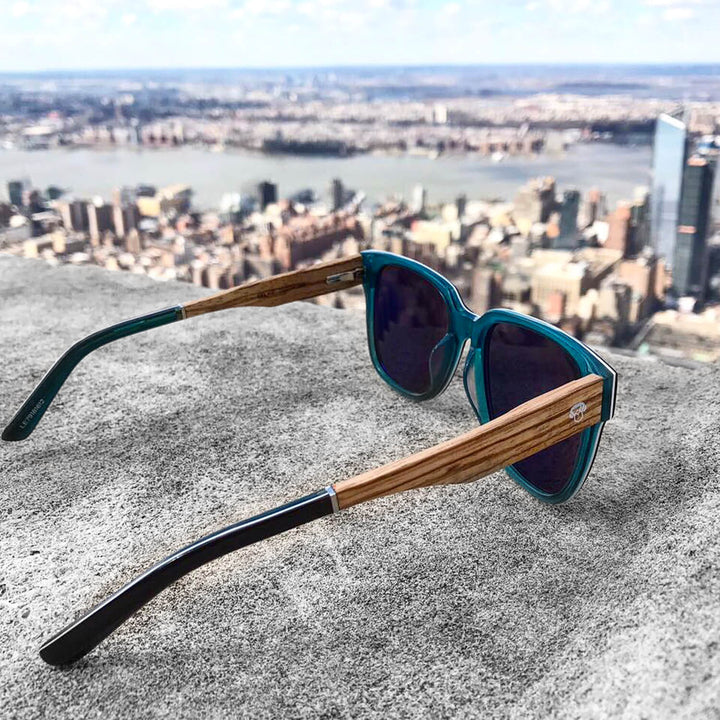 Sunglasses polarized for men and women with anti-reflective interno and wooden temples natural sustainables Bonoboss #color_zebrano