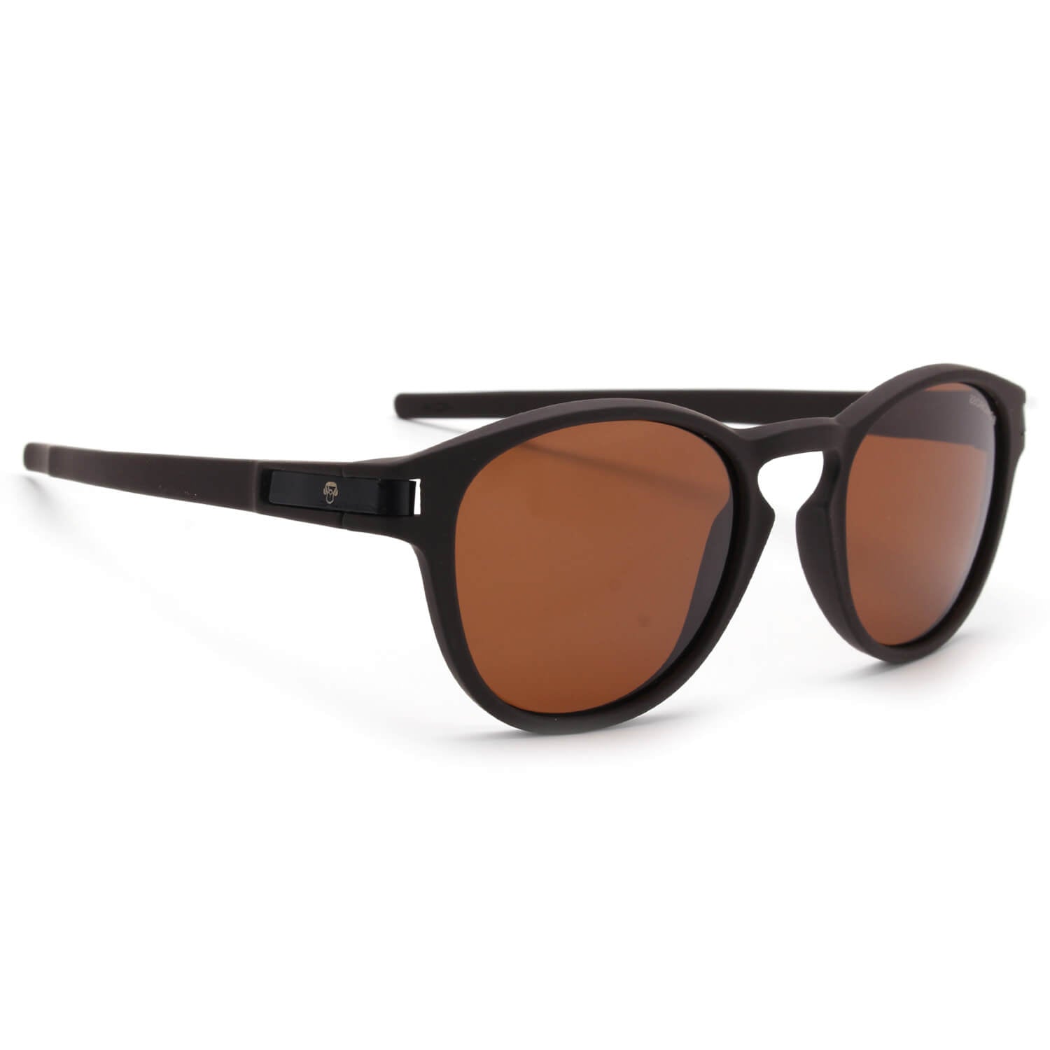 lentes anteojos de sol polarizados redondos de acetato para hombre y mujer color negro cristal café #color_brown