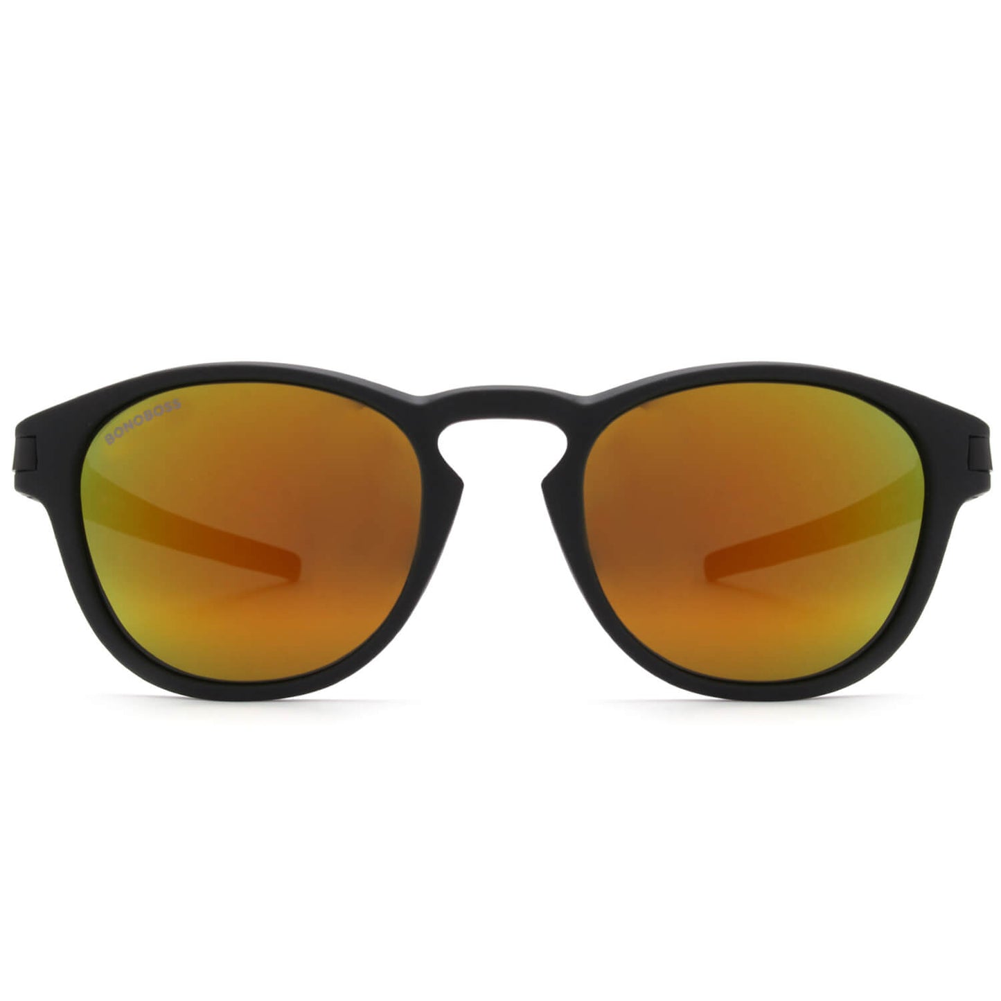 lentes anteojos de sol polarizados redondos de acetato para hombre y mujer color negro cristal amarillos espejado #color_rojo