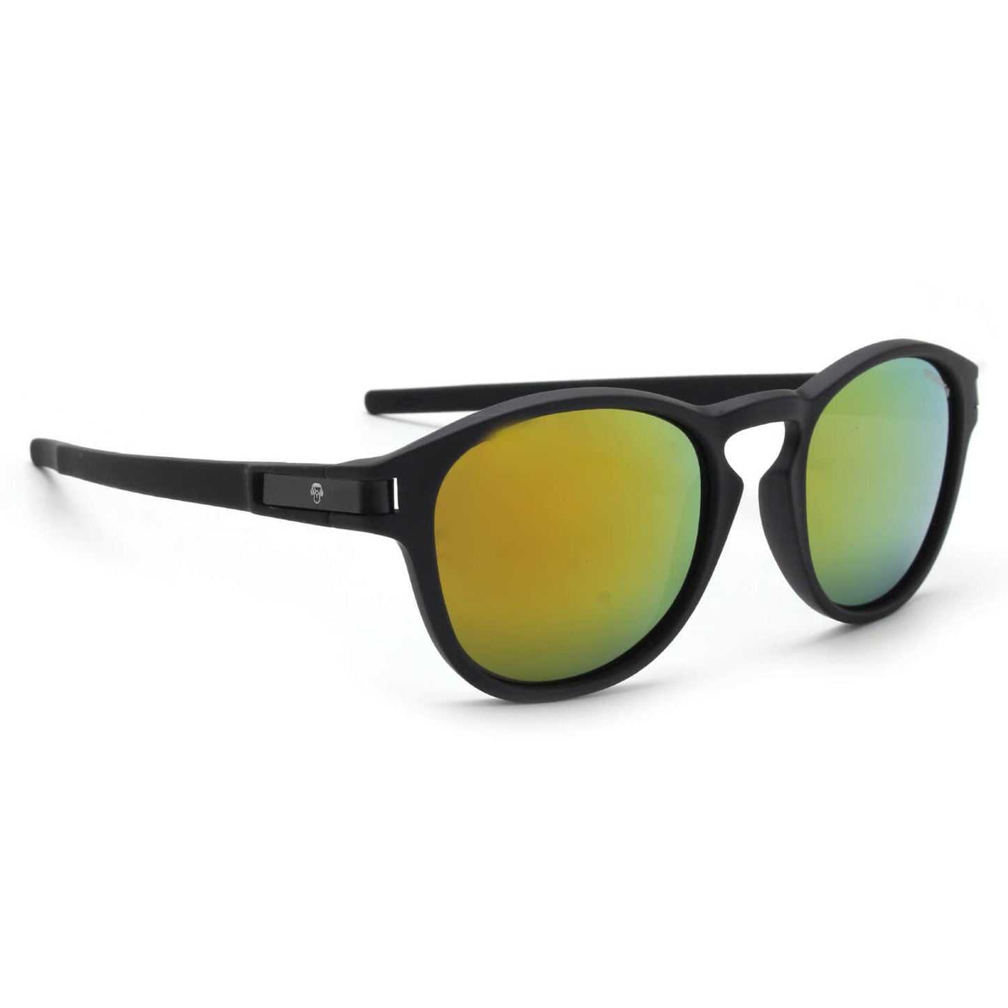 lentes anteojos de sol polarizados redondos de acetato para hombre y mujer color negro cristal amarillos espejado #color_rojo