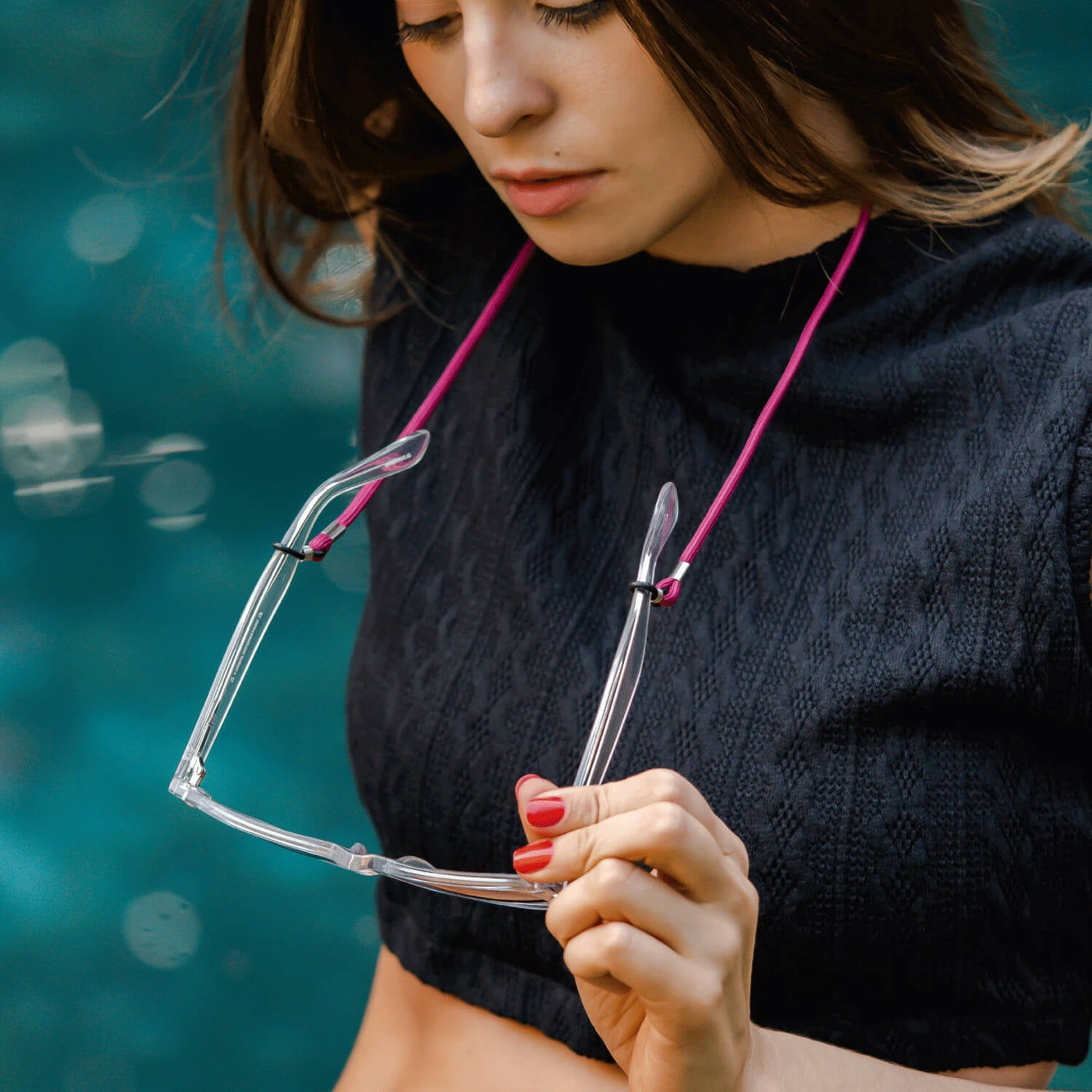 accesorio para lentes strap de algodón y plástico recicldo para mujer y hombre