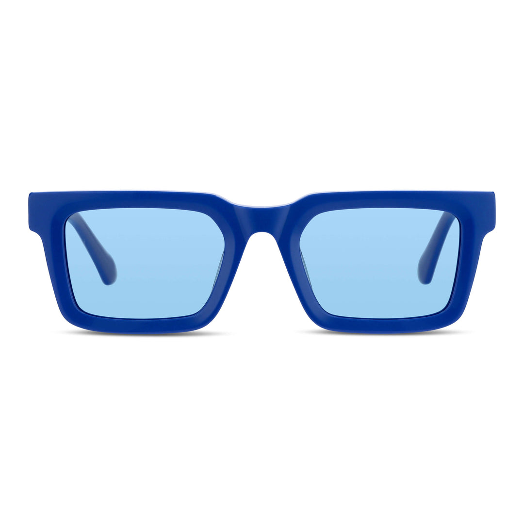 Sunglasses polarized for men and women rectangular blue cristal celeste larges for round face Bonoboss #color_azul