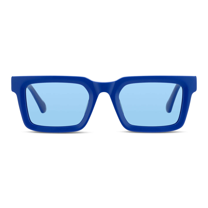 Sunglasses polarized for men and women rectangular blue cristal celeste larges for round face Bonoboss #color_azul