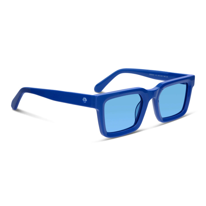 Sunglasses polarized for men and women rectangular blue cristal celeste larges for round face Bonoboss #color_azul