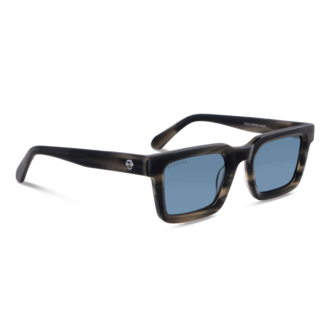Sunglasses polarized for men and women rectangular color marble gray cristal blue larges for round face Bonoboss #color_stained