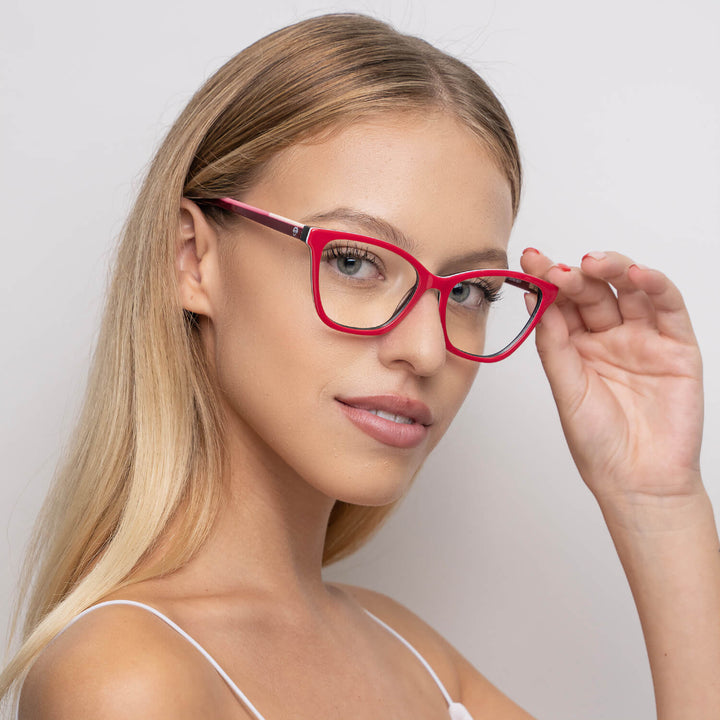 Eyeglasses optical frames with receta envio gratis red for women round face large mayorista optica distribuidor Bonoboss #color_red