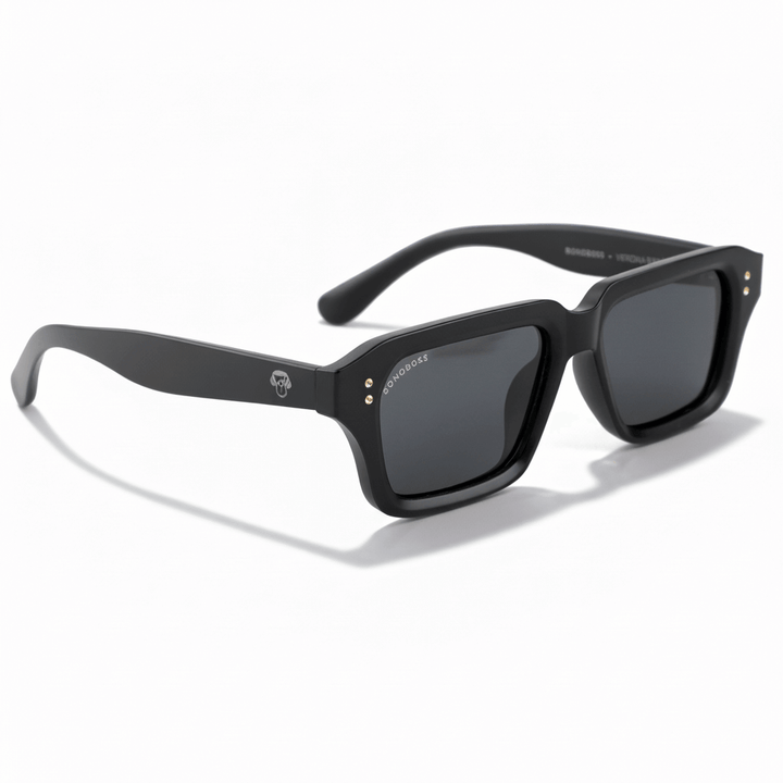 La side view unos eyeglasses sunglasses polarizads recycled plastic sustainable personalizada for corporate gift de Bonoboss #color_dark