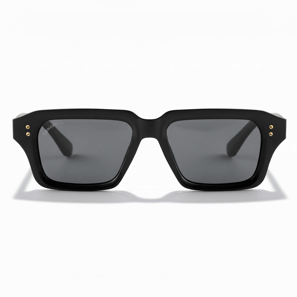 La front view unos eyeglasses sunglasses polarized recycled plastic sustainable personalizada for corporate gift de Bonoboss #color_dark