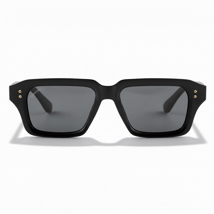 La front view unos eyeglasses sunglasses polarized recycled plastic sustainable personalizada for corporate gift de Bonoboss #color_dark