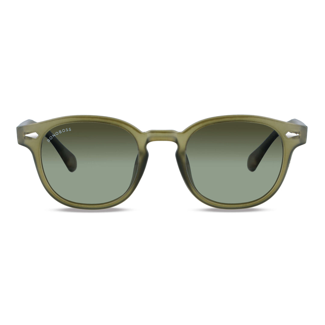 Sunglasses polarized round botellas plásticas recycleds sustainable green. cristal black Bonoboss #color_olive-light