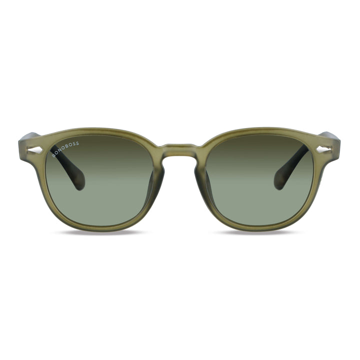 Sunglasses polarized round botellas plásticas recycleds sustainable green. cristal black Bonoboss #color_olive-light