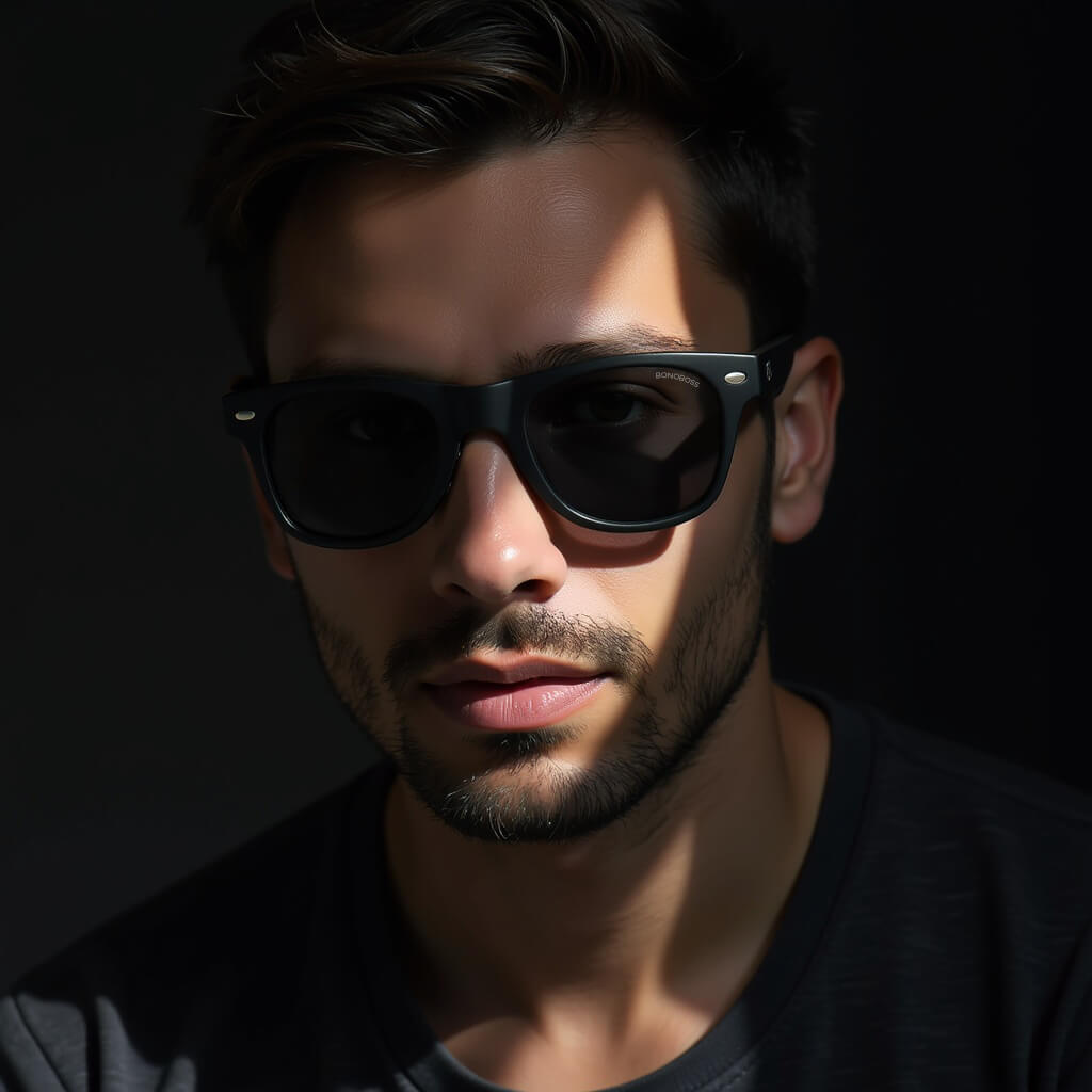 Sunglasses rectangular polarized blackfor men and women with color lenses black Bonoboss #color_negro