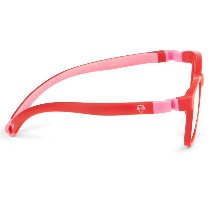 Eyeglasses or optical frames kids and kids forma rectangular unos eyeglasses. frames optical goma indestructibles for kids red with temples rosadas and forma rectangular Bonoboss #color_rojo