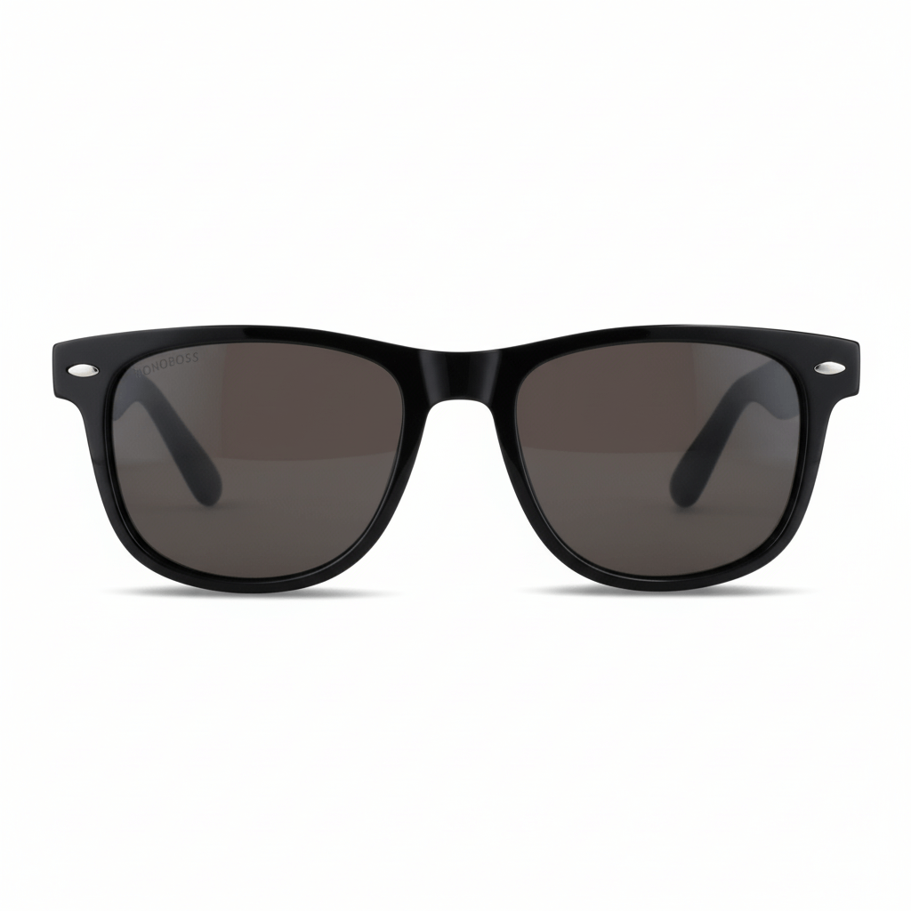 Eyeglasses sunglasses polarized black forma clásica for men and women round face with or sin prescription optica larges tamaño xl Bonoboss #color_negro