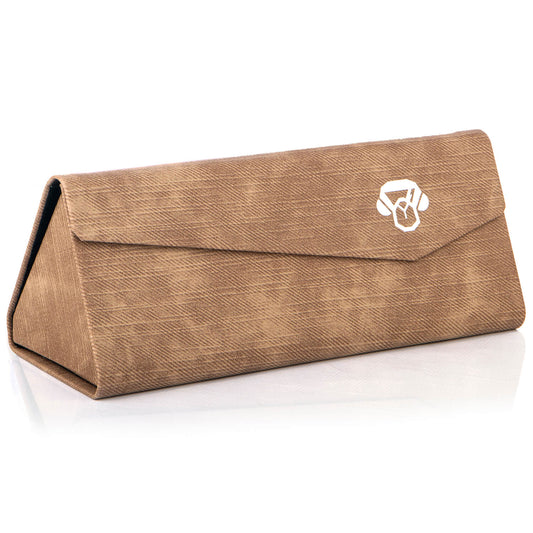 estuche plano origami para anteojos de sol polarizados y lentes ópticos hombre y mujer color café #color_brown