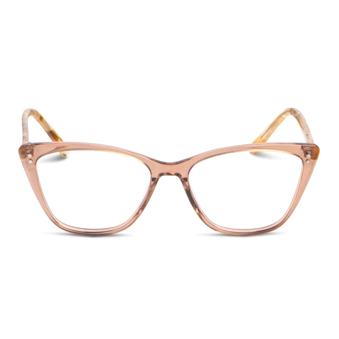 Eyeglasses optical agate pattern women with sun clip-on polarized with clip-on overlay prescription lenses front Bonoboss #color_damasco