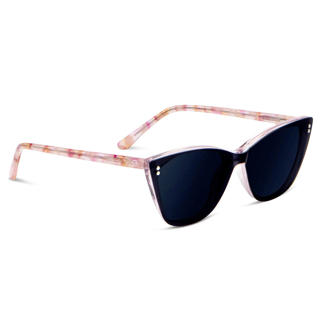 Eyeglasses optical agate pattern women with sun clip-on polarized with clip-on overlay prescription lenses pink montado Bonoboss #color_rosado