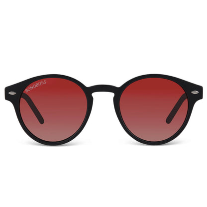 anteojos de sol polarizados redondos para mujer y hombre color negro critsal rojo #color_rojo