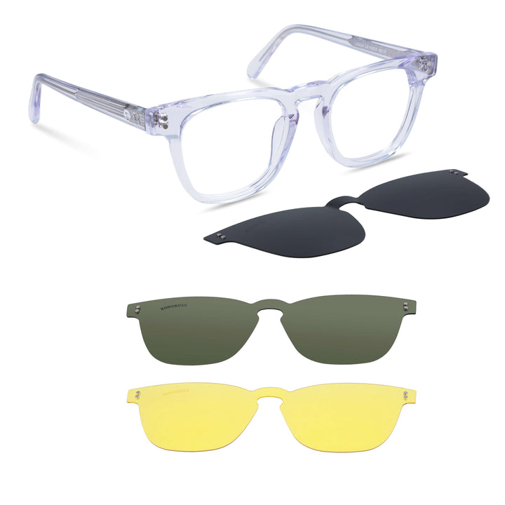 Lenses optical polarized sun clip-on clip-on overlay iman men women cara granclear Bonoboss #color_transparente