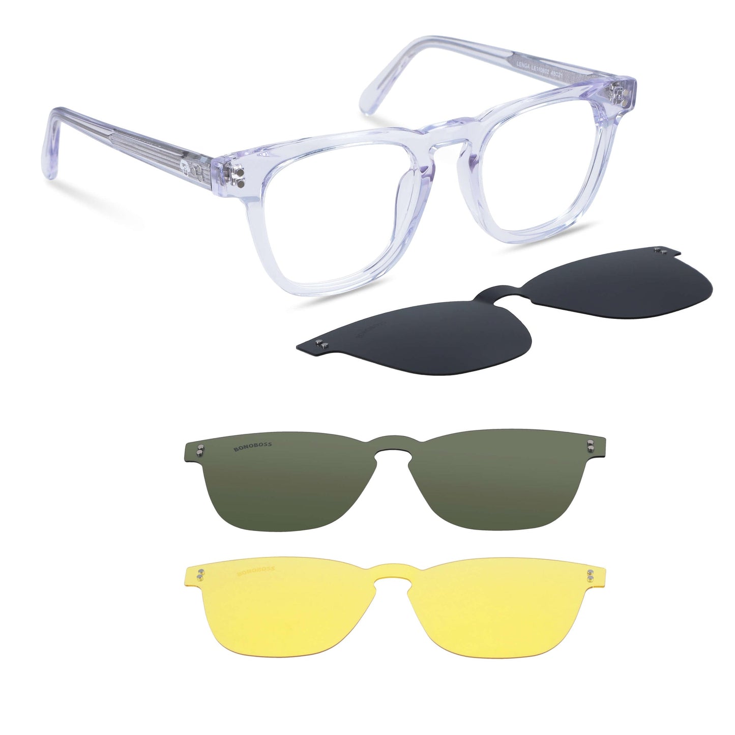 lentes opticos clip sol polarizado sobrelente iman hombre mujer cara grande color transparente #color_transparente