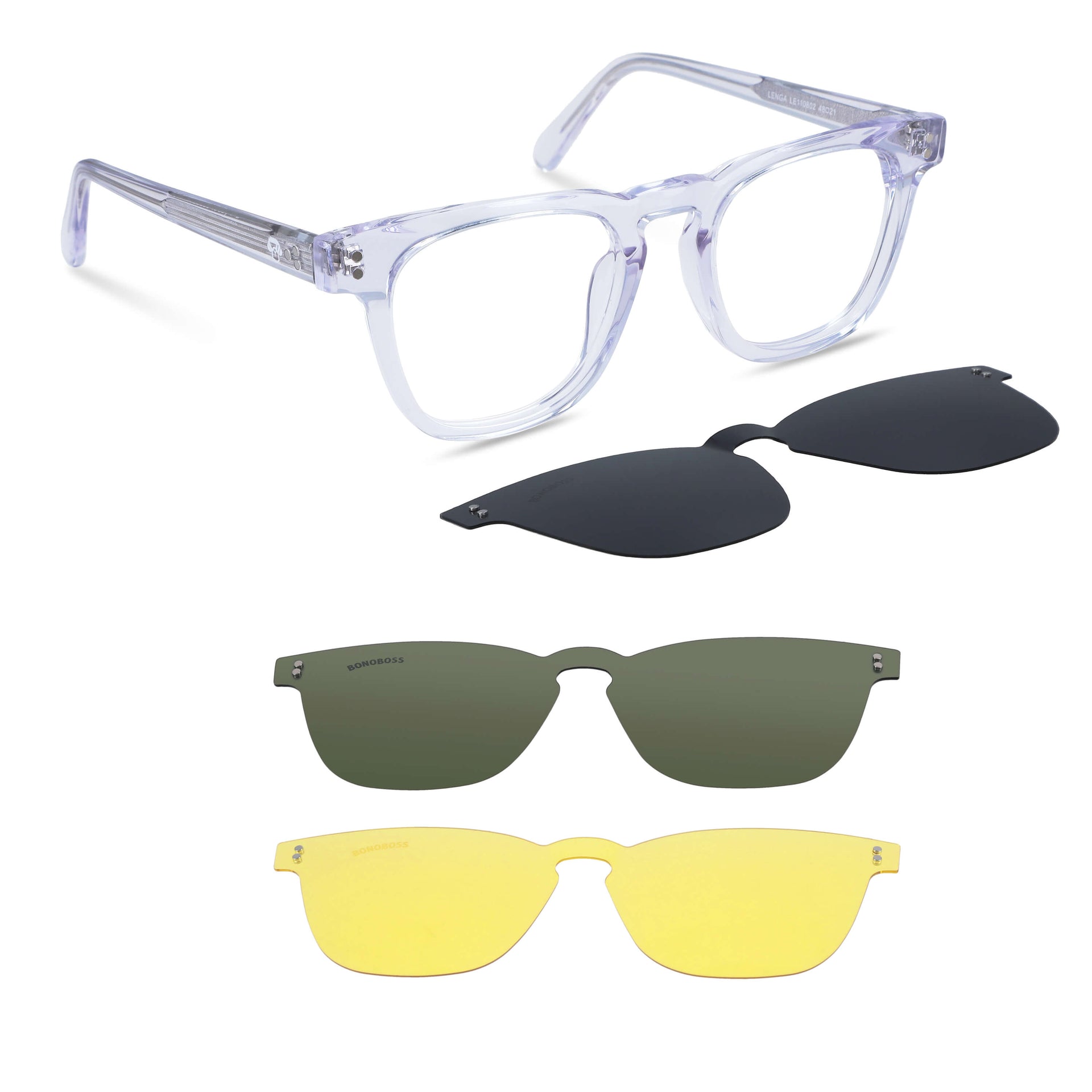 lentes opticos clip sol polarizado sobrelente iman hombre mujer cara grande color transparente #color_transparente