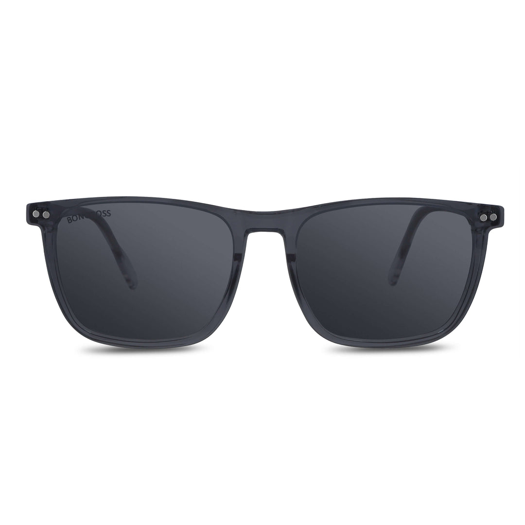 Lenses eyeglasses optical marcos with clip polarized clip-on overlay mayorista optical distributor black marco round face large men women Bonoboss #color_transparente