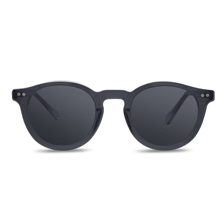 Optical frames round with sobre lente sun clip-on iman polarized for men and women clear angled view Bonoboss #color_transparente
