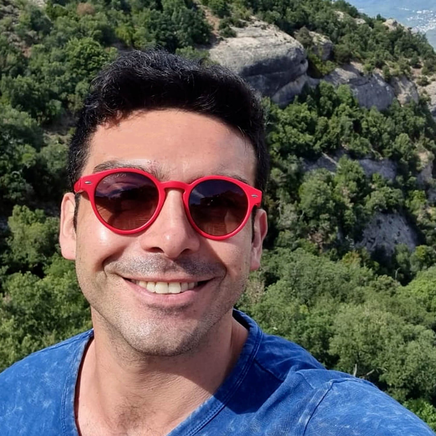 anteojos de sol polarizados redondos para mujer y hombre color rojo 