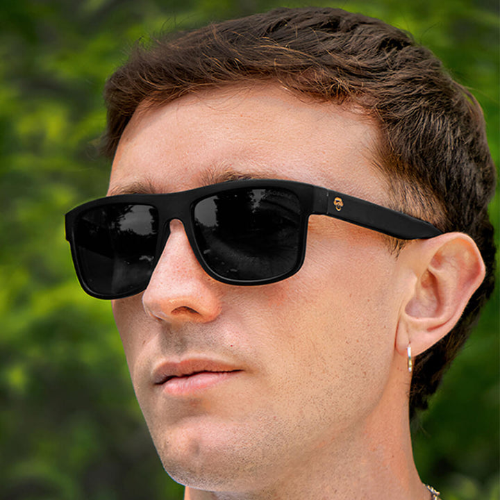 Sunglasses rectangular polarized black for men and women with color lenses g15 Bonoboss #color_black