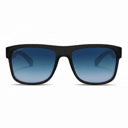 anteojos de sol rectangulares polarizados negros para hombre y mujer con lentes de color degrade azul en plastico reciclado especial para regalos corporativos #color_degrade-azul