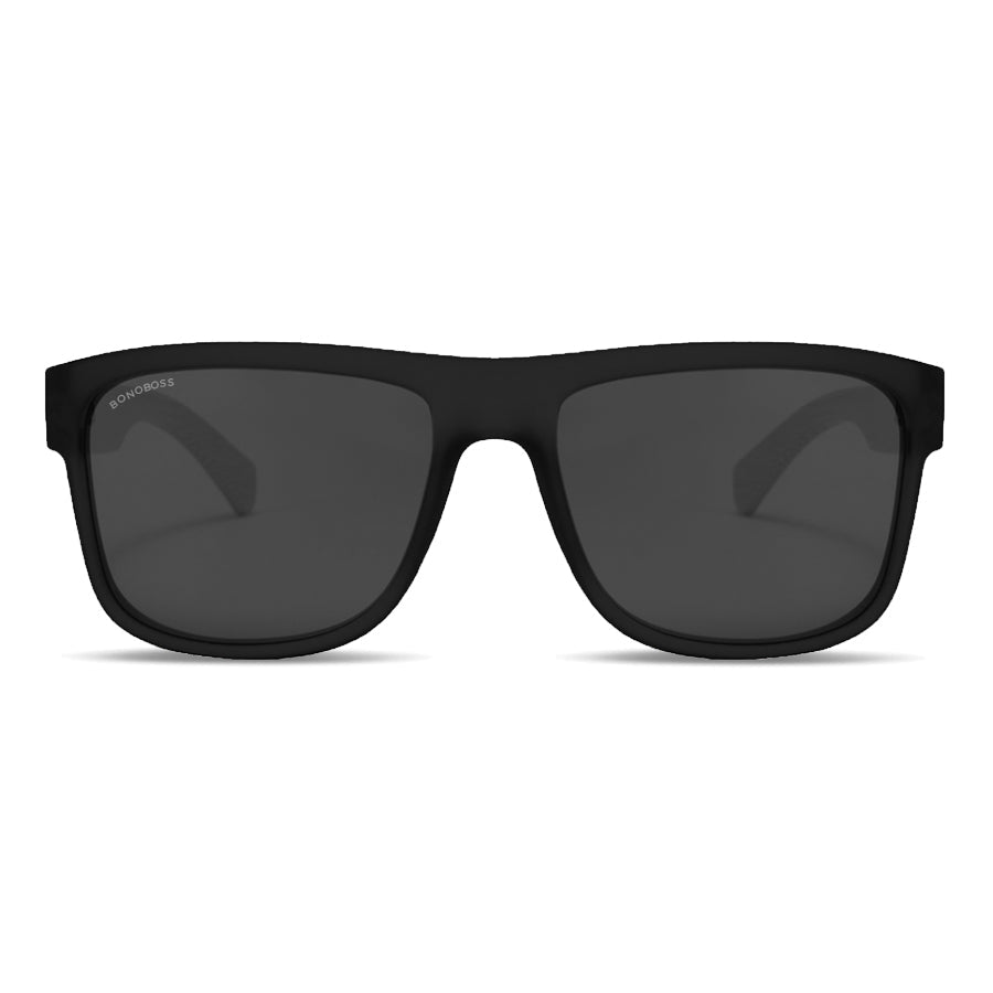 anteojos de sol rectangulares polarizados negros pata de madera  para hombre y mujer con lentes de color negro #color-marco_negro