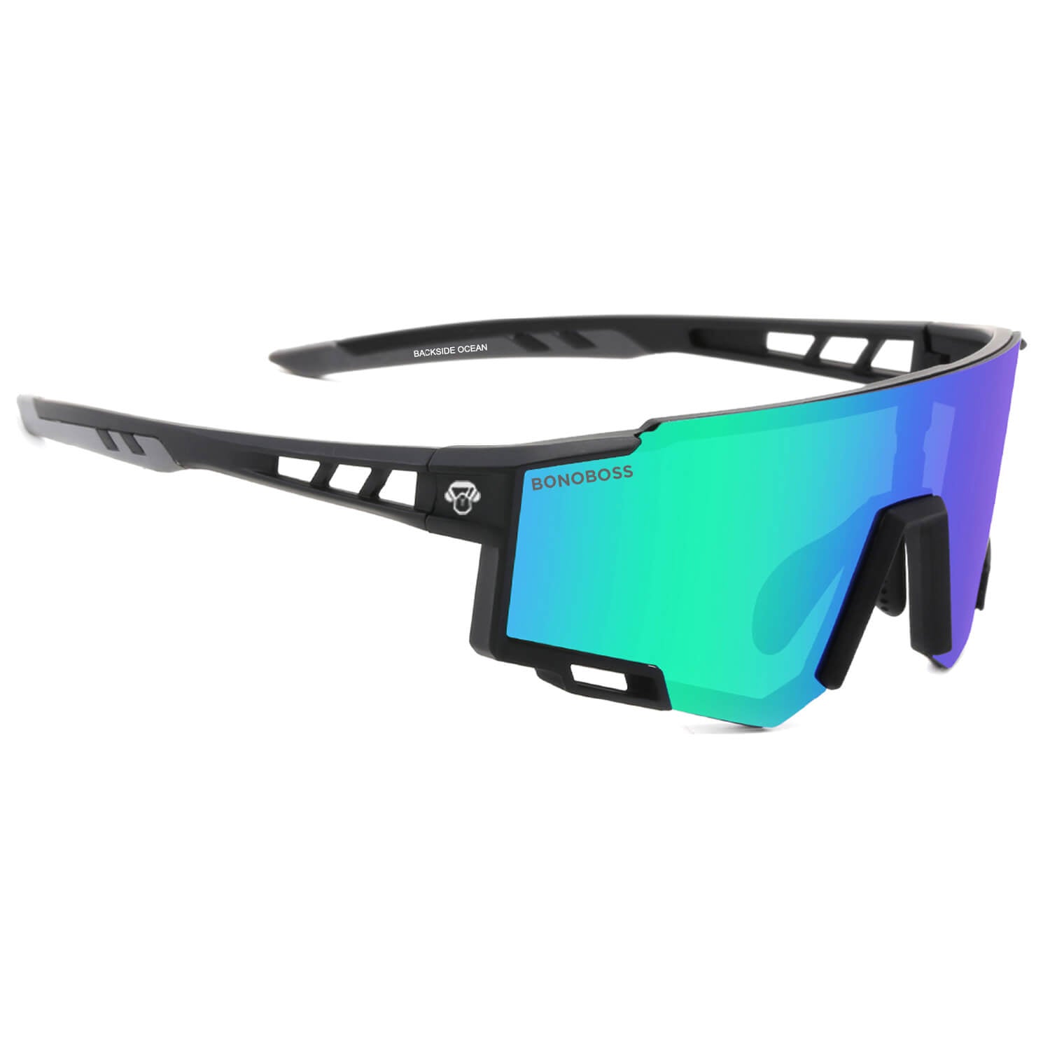 lentes anteojos de sol polarizados deportivos de acetato para hombre y mujer color negro cristal azul  reflectante  #color_sky