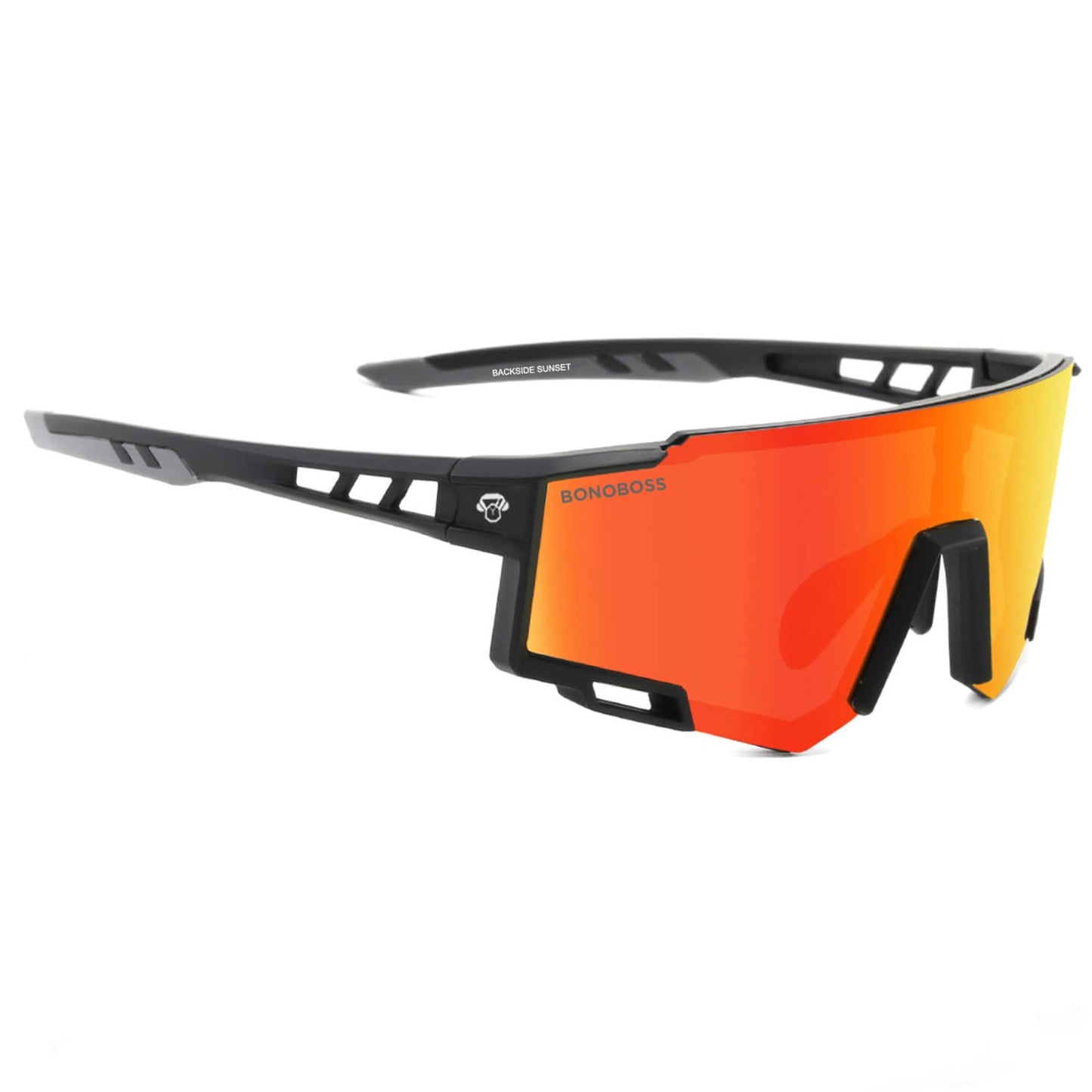 lentes anteojos de sol polarizados deportivos de acetato para hombre y mujer color negro cristal rojo reflectante #color_rojo