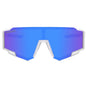 lentes anteojos de sol polarizados deportivos de acetato para hombre y mujer color blanco cristal azul  reflectante #color_blanco