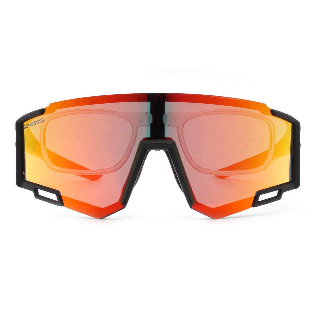 Lenses sunglasses polarized deportivos acetate for men and women black cristal red reflectante Bonoboss #color_rojo